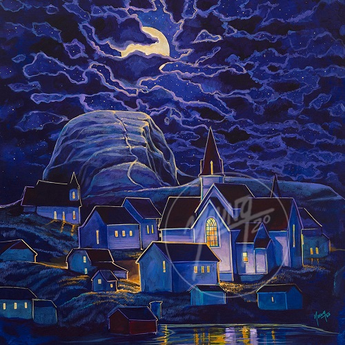 Moonlight Over Fogo by Newfoundland artist Adam Young