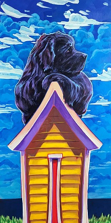 On The Roof - NL Dog by Newfoundland artist Adam Young