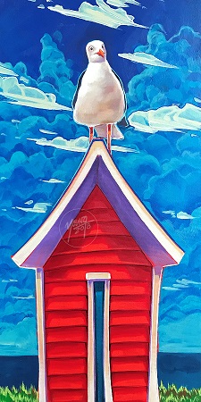 On The Roof - Seagull by Newfoundland artist Adam Young