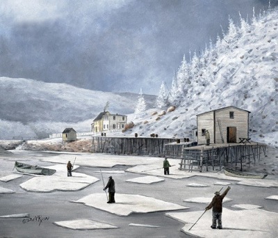 Indian Harbour Winter by Newfoundland artist Dale Ryan