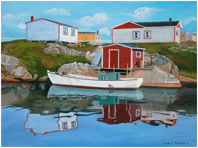 Newtown Reflections by Newfoundland artist Linda Reeves